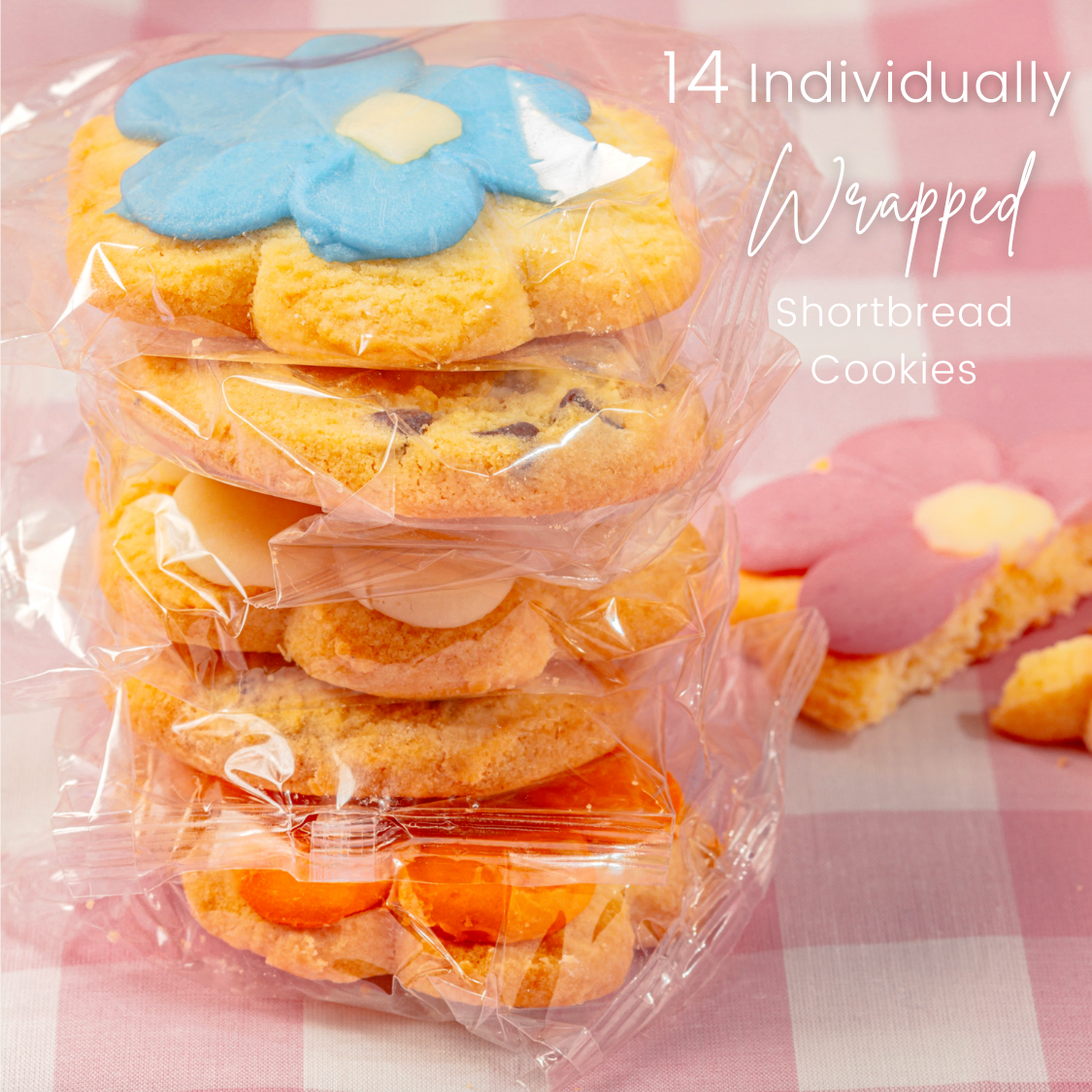 Cookie Gift – Flower-Shaped Shortbread Cookies in Blue Tin
