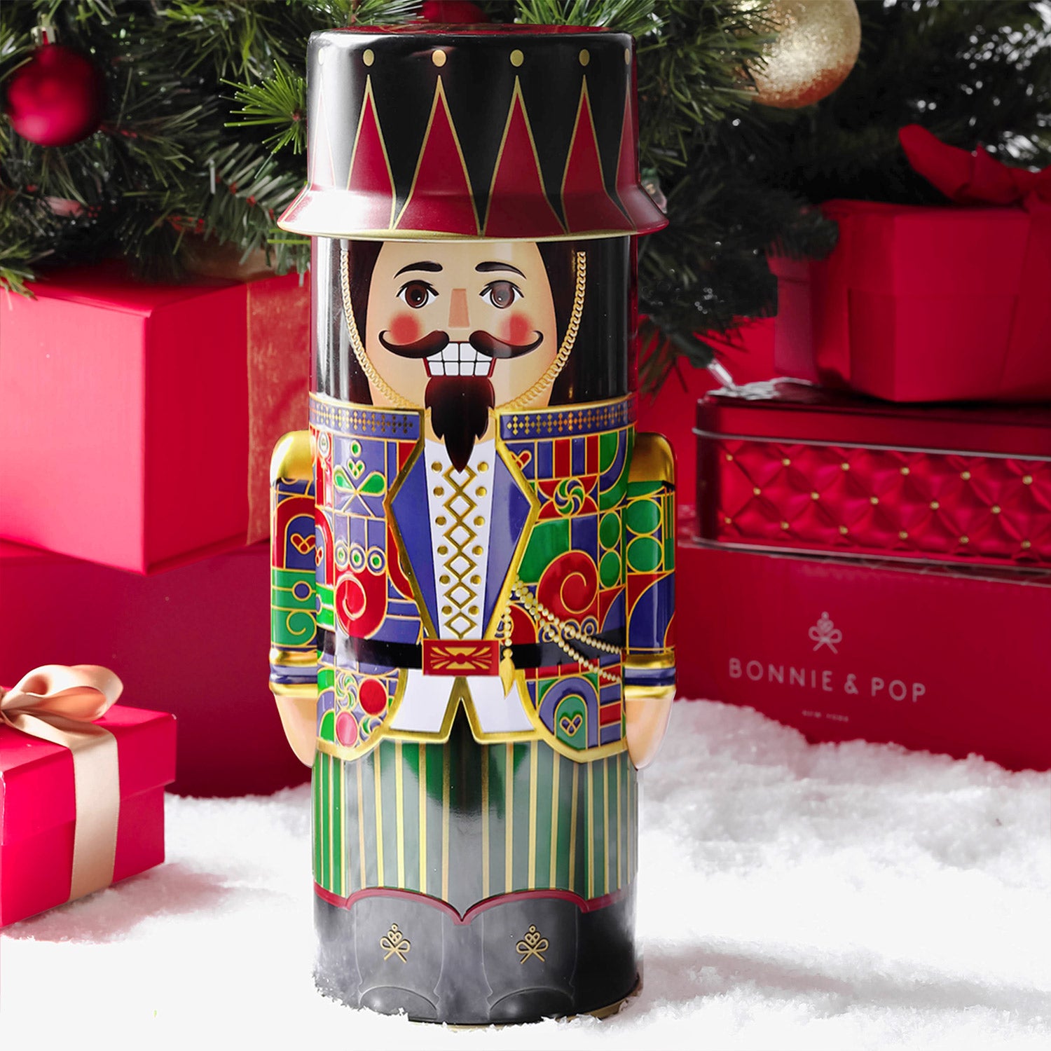 Christmas Gift Basket – Nutcracker Soldier Keepsake Tin Filled with Holiday Snack Mix