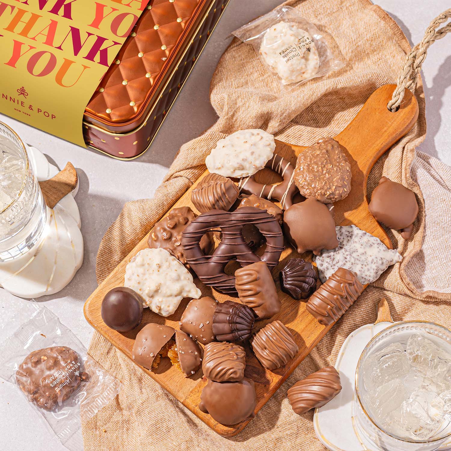 Thank You Gift Basket – Gourmet Chocolate Gift Box with Assorted Chocolates | Appreciation Gift | Bonnie & Pop