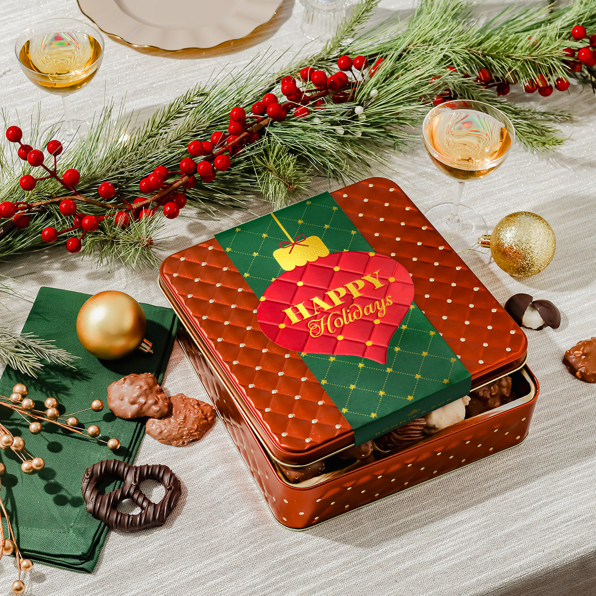 Christmas Chocolate Gift Box – Gourmet Holiday Chocolate Assortment with Festive Sleeve