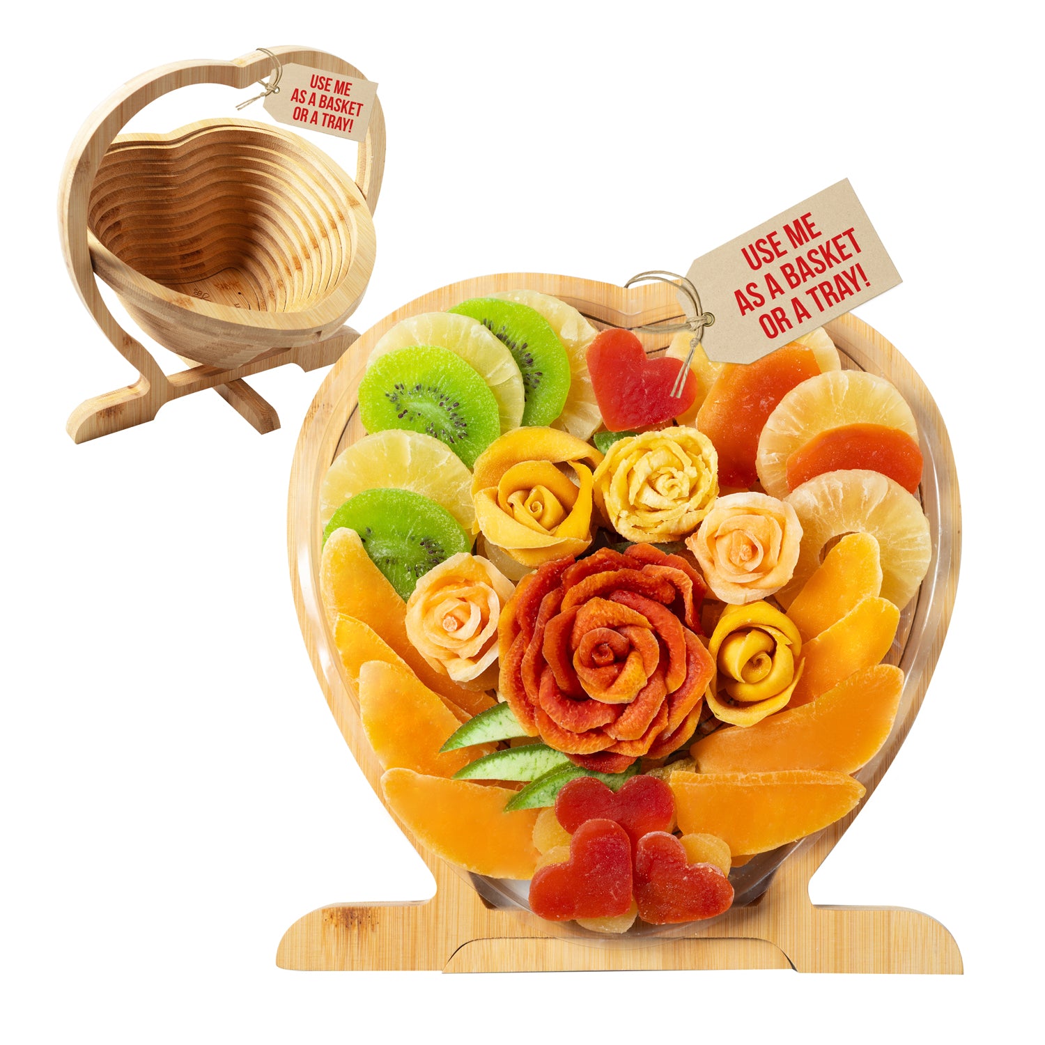 Heart Tray & Basket with Dried Fruit