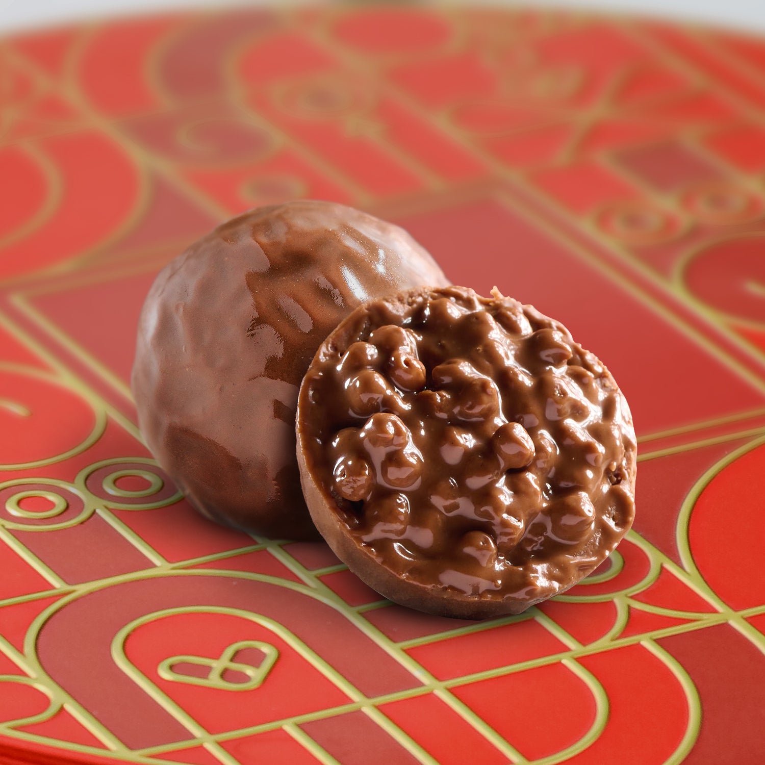 Mothers Day Chocolate Gift- Heart Shaped Tin with Chocolate Hazelnut Bon Bons