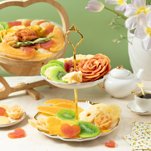 Heart Tray & Basket with Dried Fruit