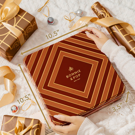 Holiday Gift Basket – Deluxe Thanksgiving Gift Box with Gourmet Chocolate & Nut Assortment in Gold Tin