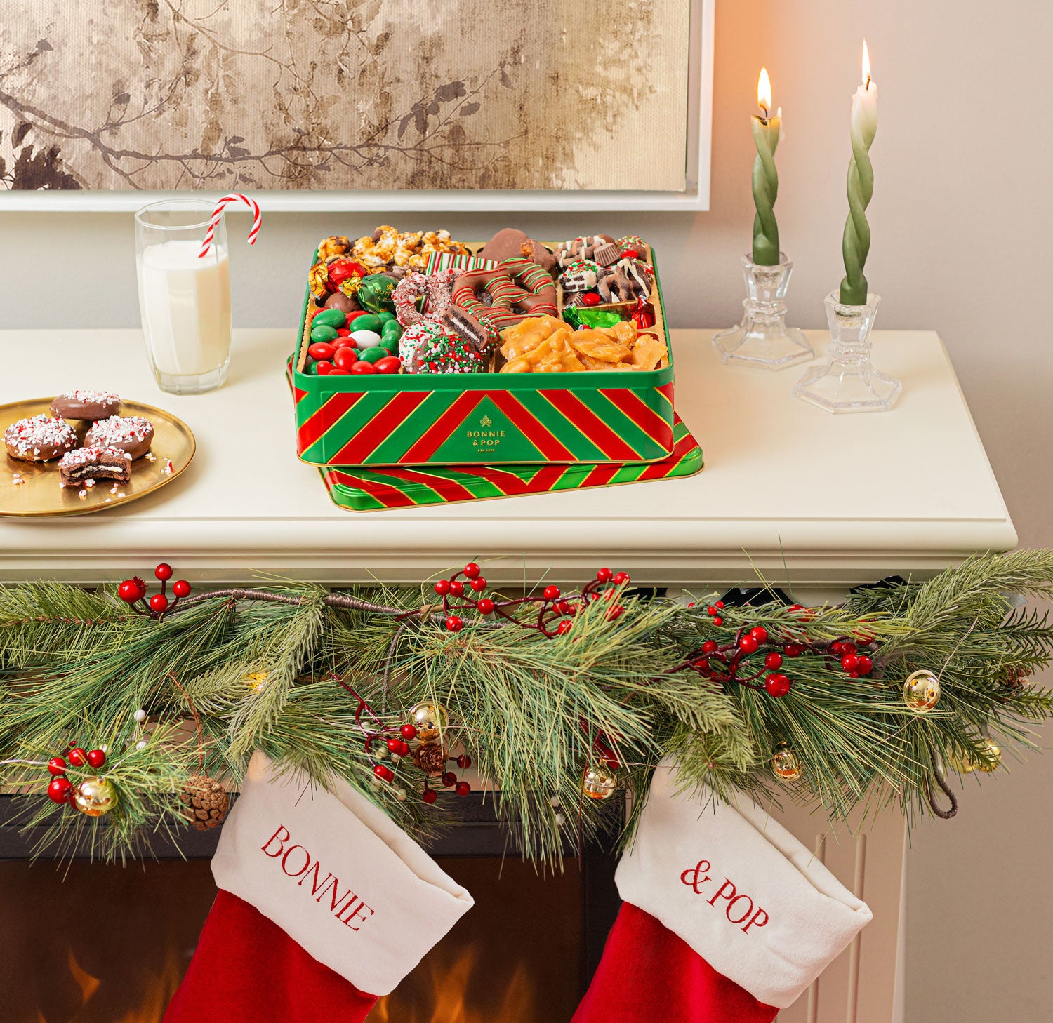 Christmas Tin with Assorted Holiday Treats- Extra Large