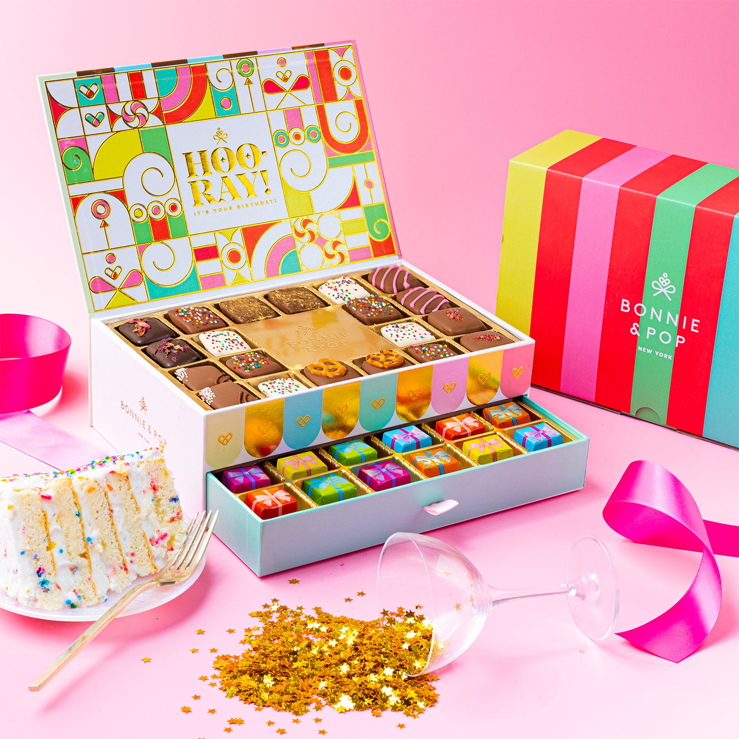 Birthday Chocolate Gift Basket – Gourmet Chocolate Birthday Gift Box with Assorted Truffles, Caramels & Pretzels | Happy Birthday Food Gift for Men, Women, Family & Office