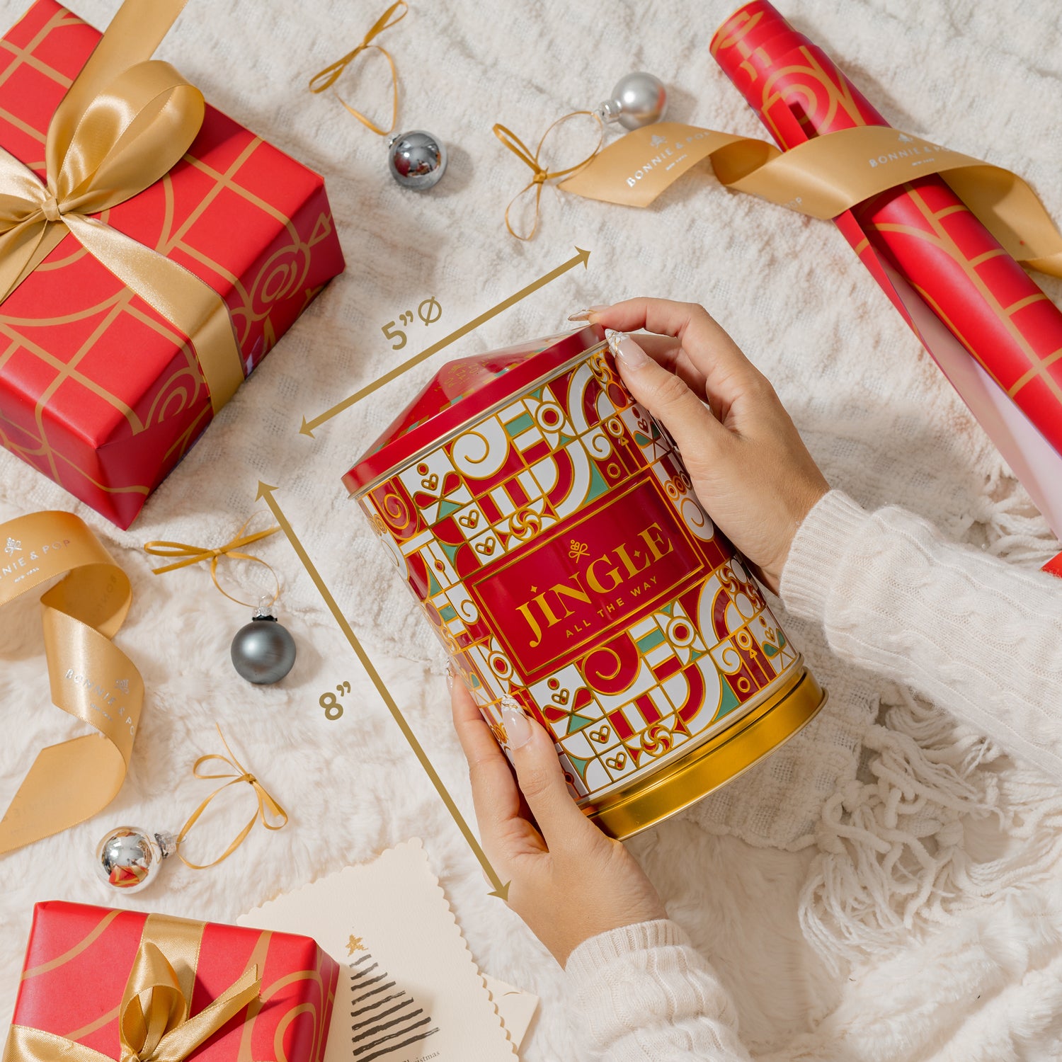 Christmas Gift Basket – Musical Cookie Tin Filled with Chocolate-Covered Oreos