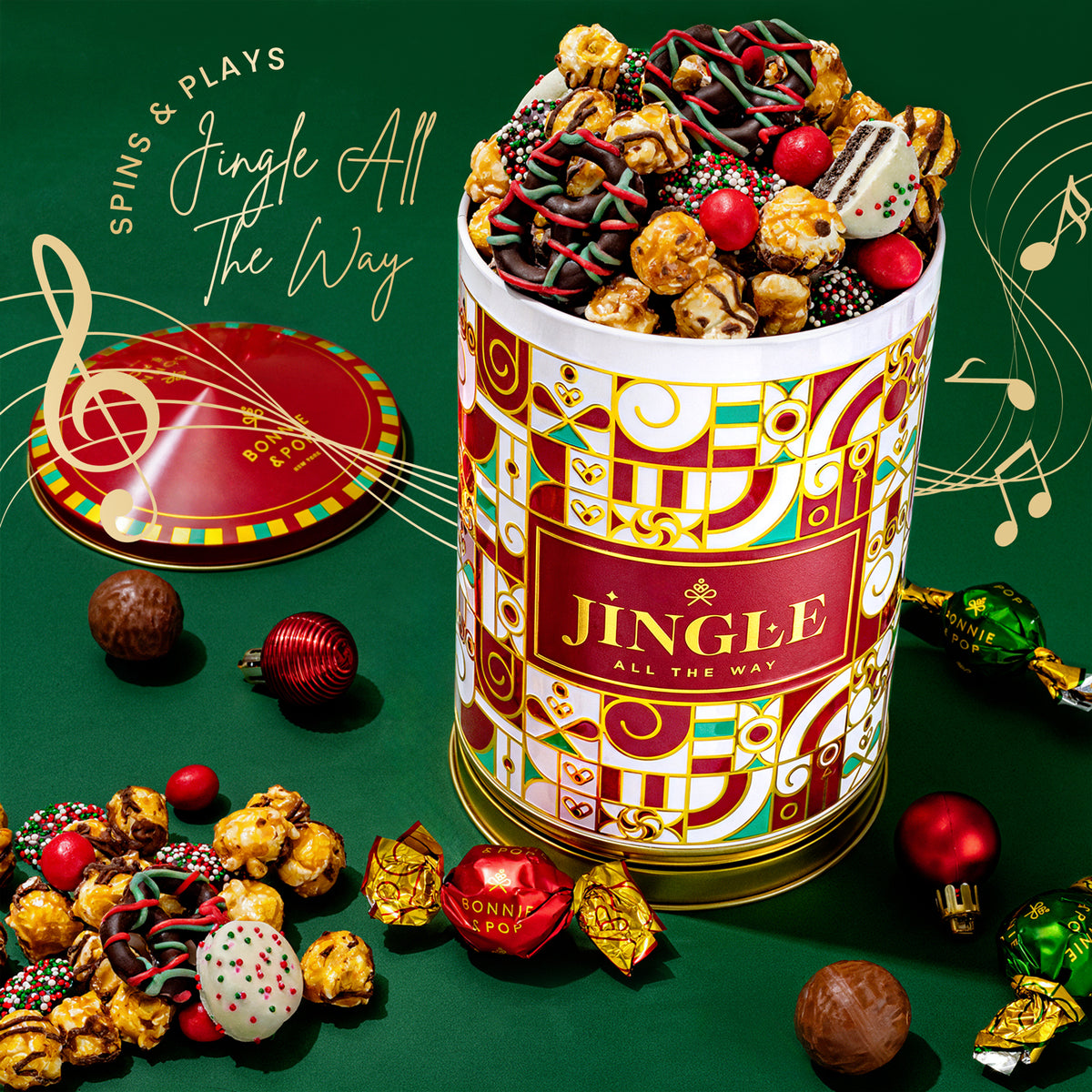 Christmas Gift Basket – Musical Cookie Tin Filled with Chocolate-Covered Oreos