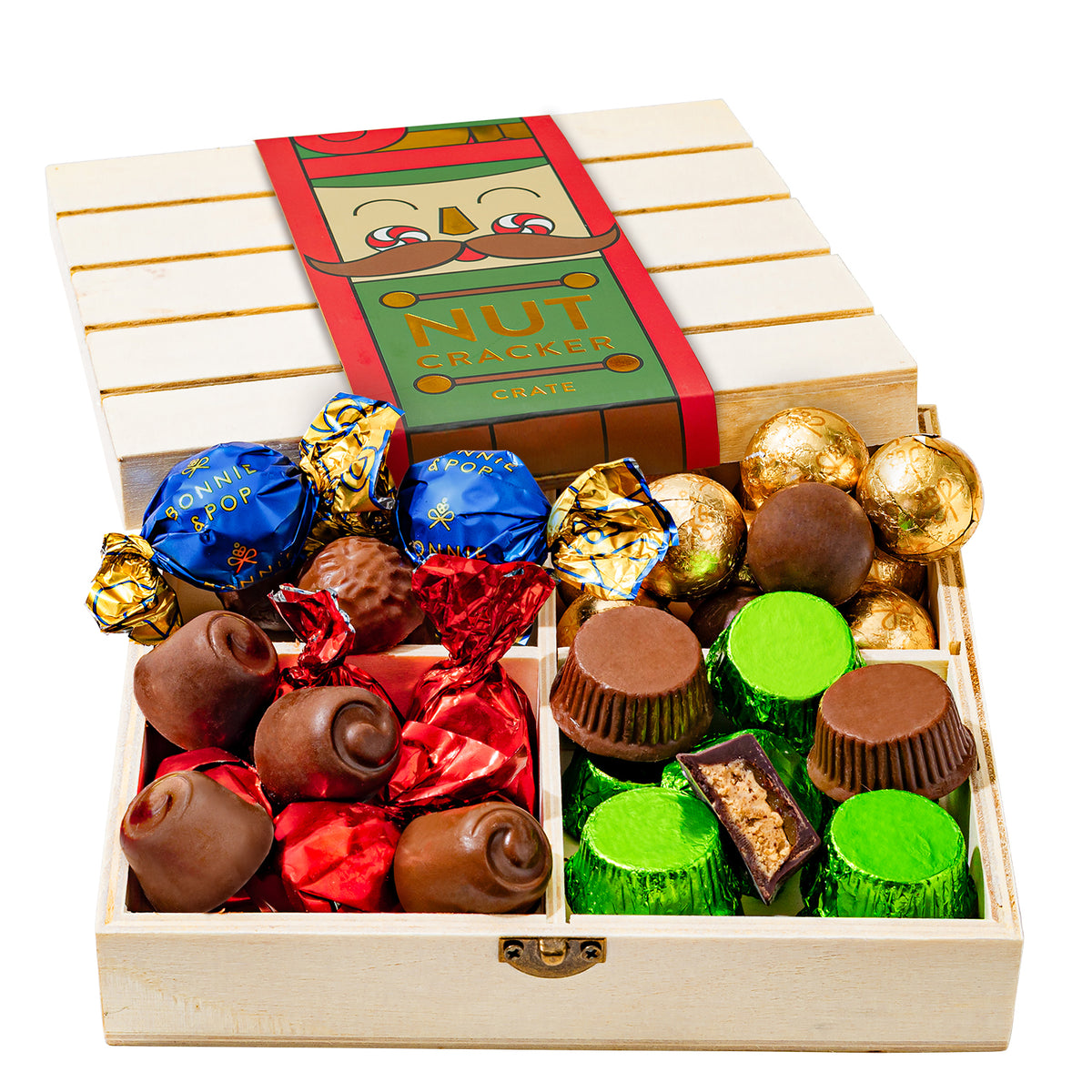 Christmas Gift Basket – Nutcracker Sweets Crate in Festive Wooden Box