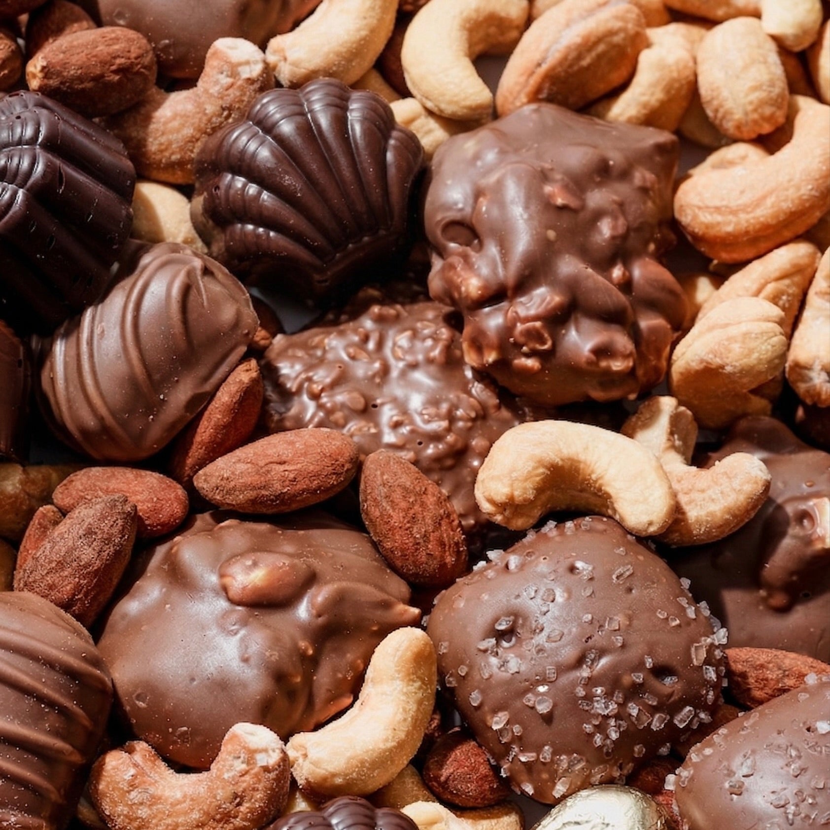 Mother's Day Gift Basket, Chocolate and Nut Snack Box