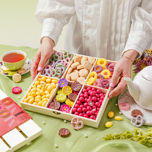 Mothers Day Gift Basket | Candy and Nut Sweet Gourmet Snack Box | Chocolate Flowers and Candy | Best Gift Idea for Mom, Women, Her, Mother, Grandmother