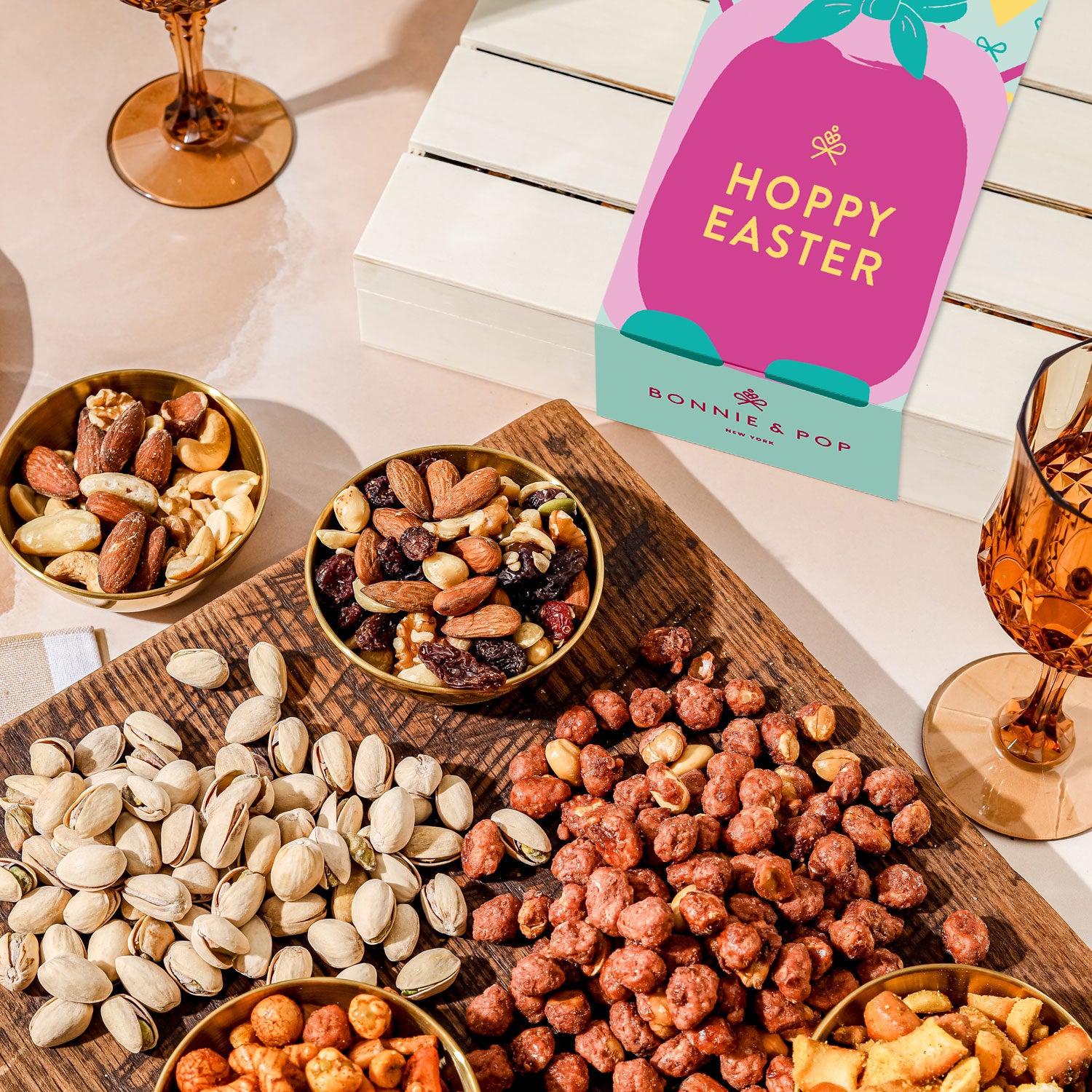 Easter Gift Basket – Gourmet Easter Snack Gift with Assorted Nuts | Sweet and Salty Easter Gift for Family, Friends & Adults