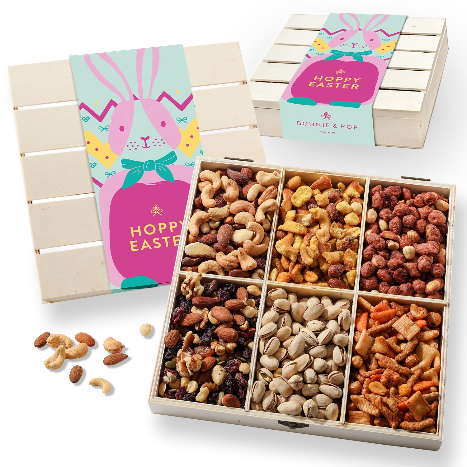 Easter Gift Basket – Gourmet Easter Snack Gift with Assorted Nuts | Sweet and Salty Easter Gift for Family, Friends & Adults