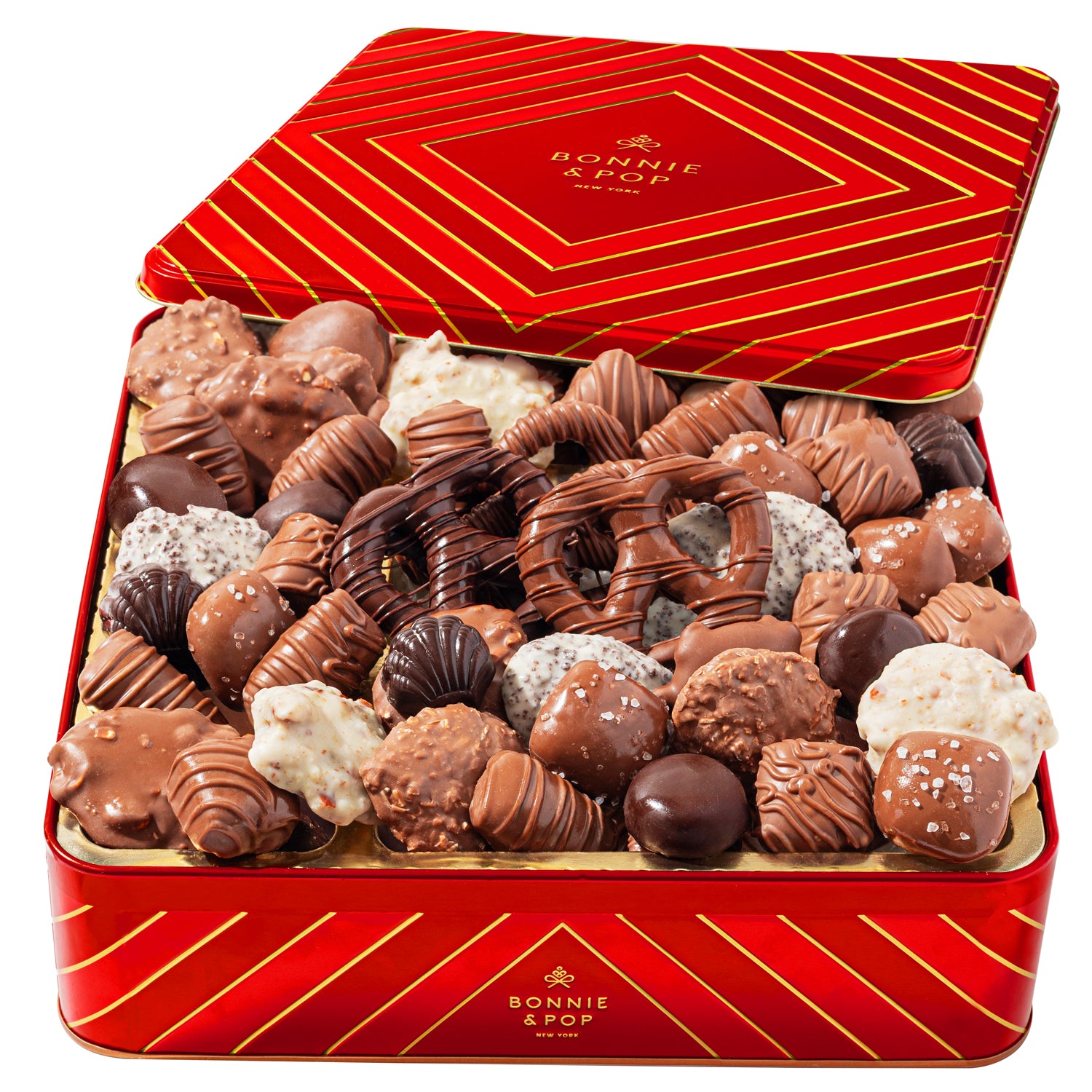 Christmas Chocolate Gift Basket – Extra Large Tin Loaded with Truffles and Chocolate Holiday Favorites