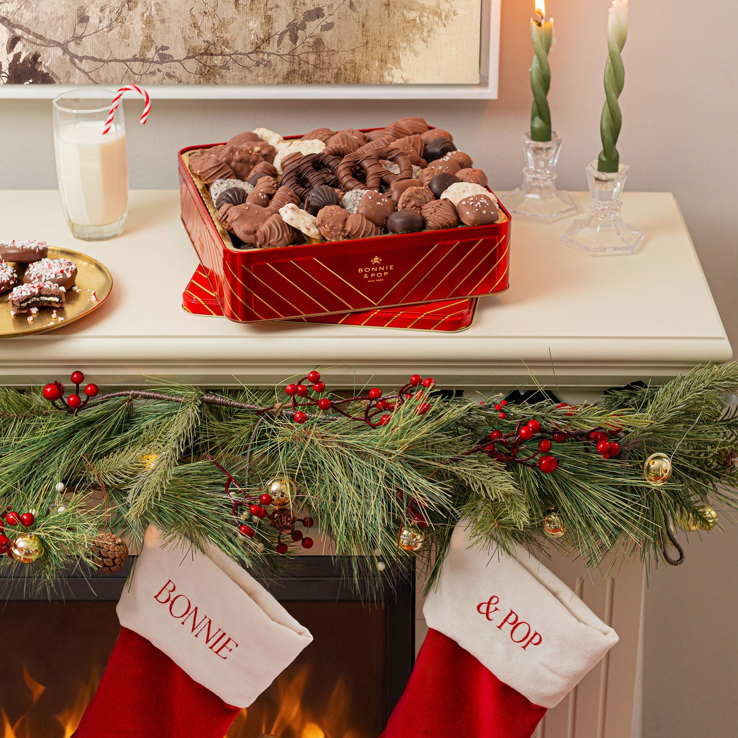 Christmas Chocolate Gift Basket – Extra Large Tin Loaded with Truffles and Chocolate Holiday Favorites