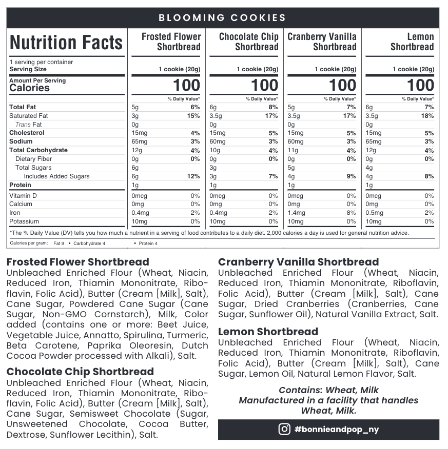 Cookie Gift – Flower-Shaped Shortbread Cookies in Blue Tin