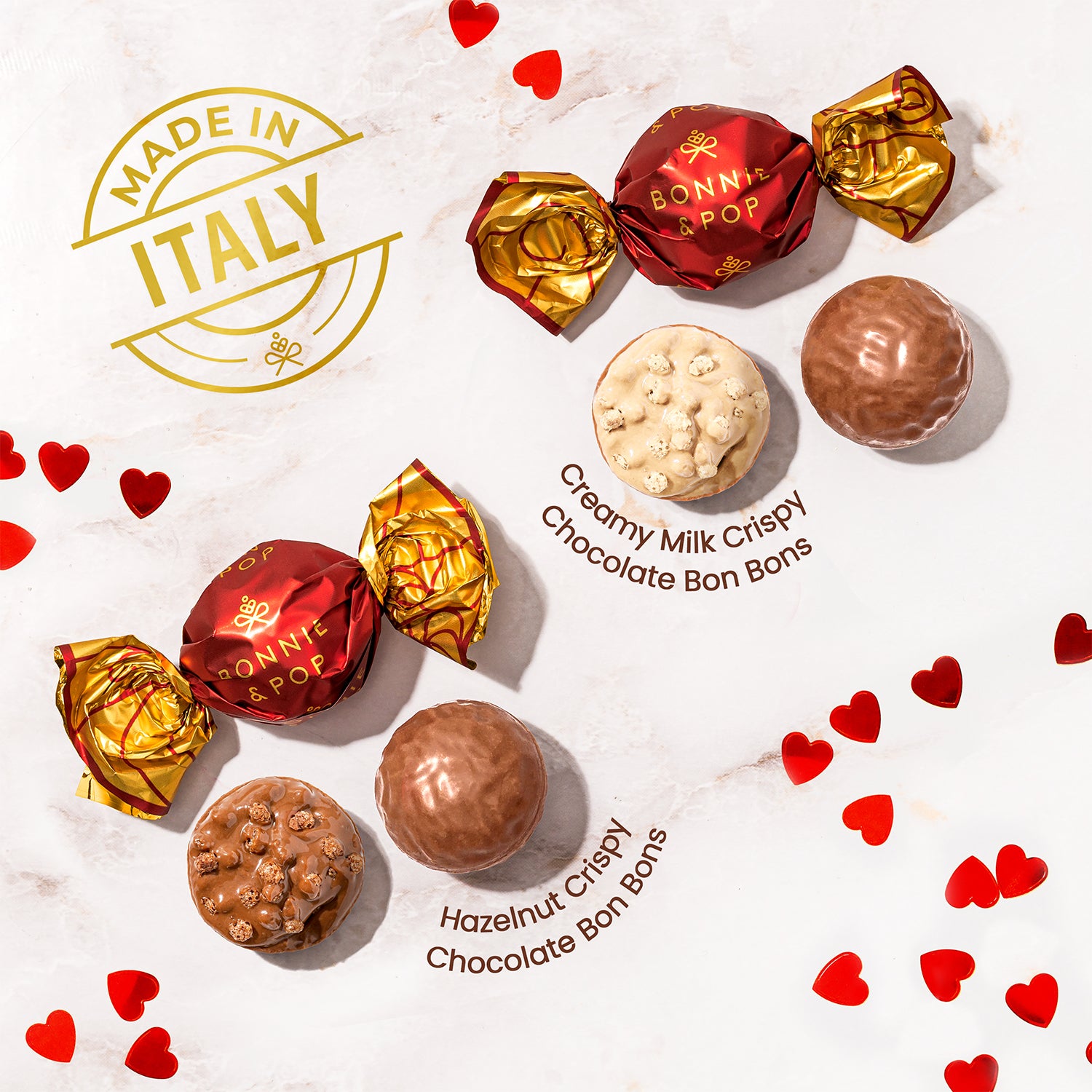 Mothers Day Chocolate Gift- Heart Shaped Tin with Chocolate Hazelnut Bon Bons