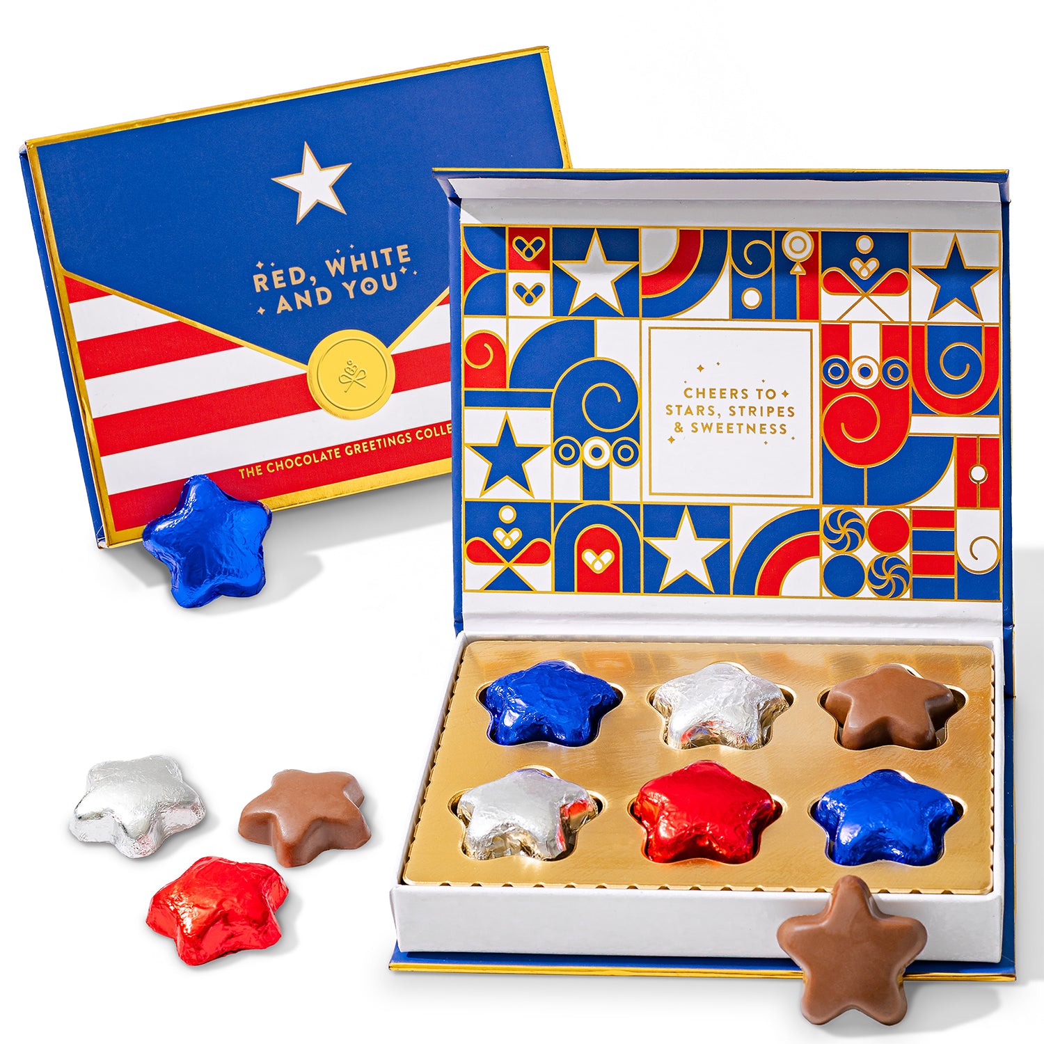 Patriotic Chocolate Gift Box | Edible Greeting Card for 4th of