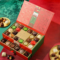 Christmas Chocolate Gift – Gourmet Belgium Truffle Gift Box with Over 30 Assorted Holiday Chocolates