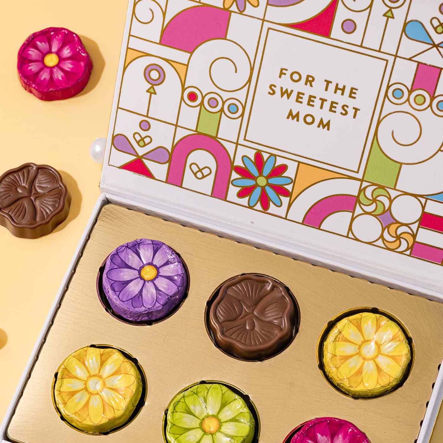 Mother's Day Gift, Chocolate Card Gift Box, 6 Individually Wrapped Chocolates, Food Sweets Candy Gift Greeting