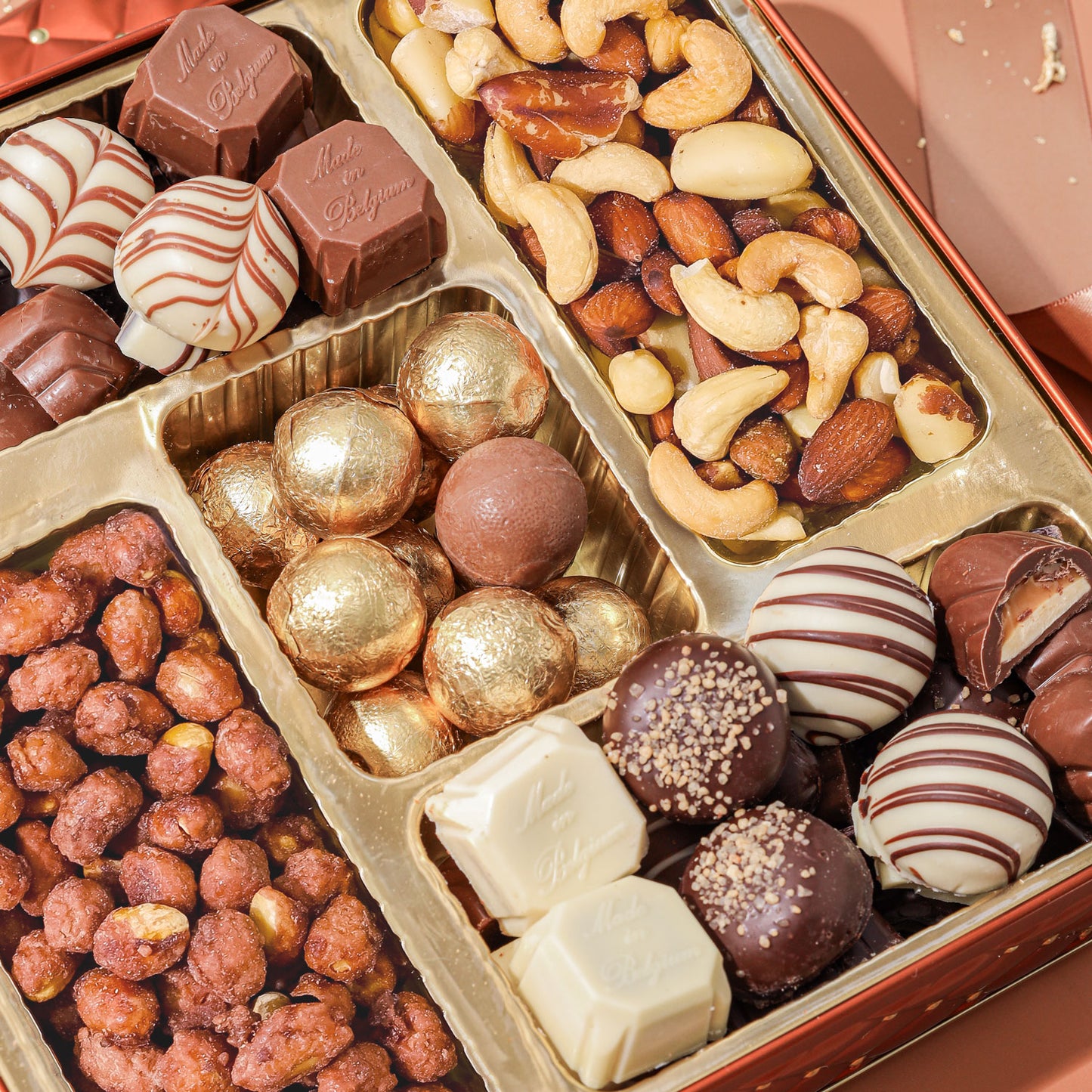 Assorted Chocolate and Nut Gift Tin Bundle (2 Piece Set)