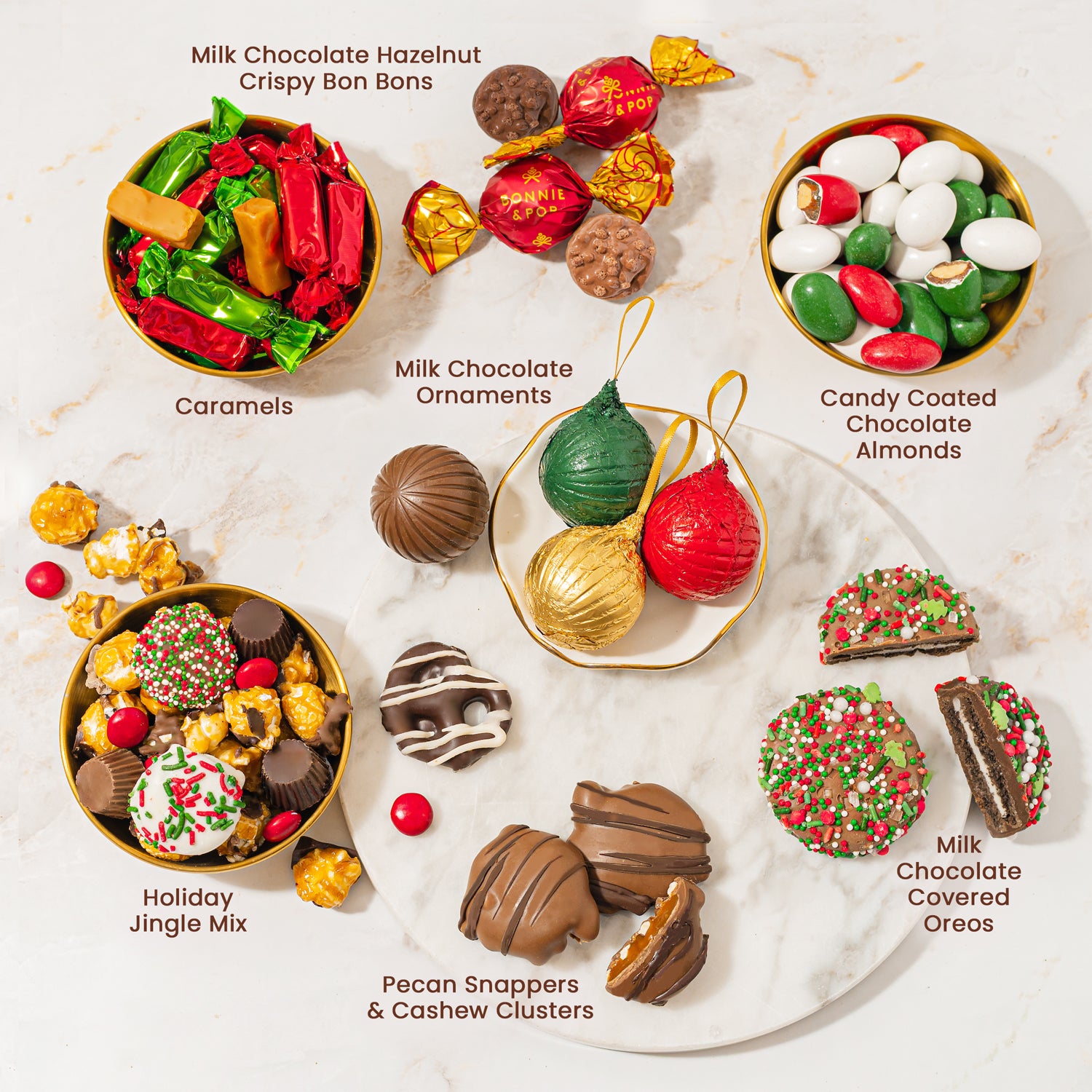 Christmas Gift Basket – Gourmet Holiday Treats in Ornament Tin