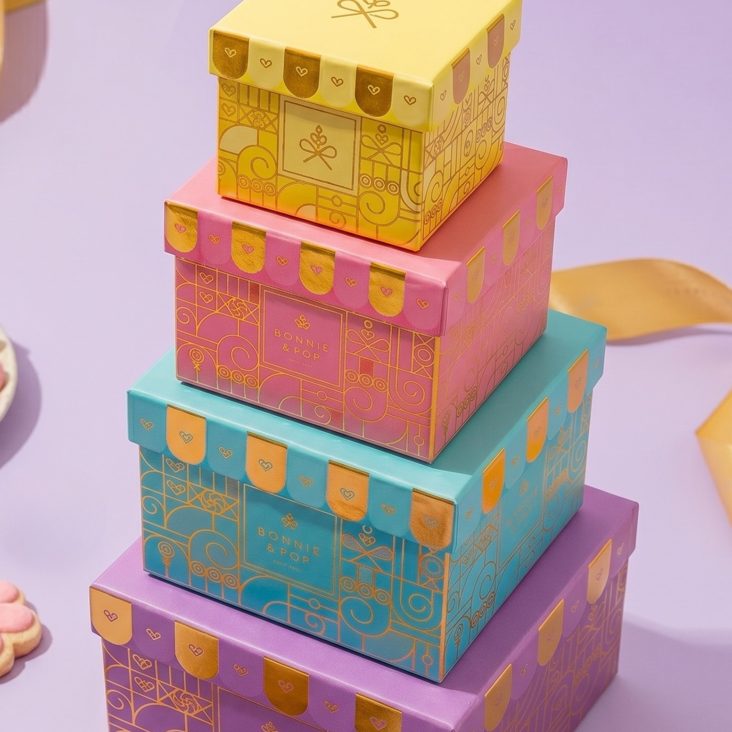 Summer Gift Tower, Gourmet Candy & Snack Box Assortment with Popcorn, Cookies, Taffy, Nuts, Caramels & Sweet Treats - Bonnie & Pop