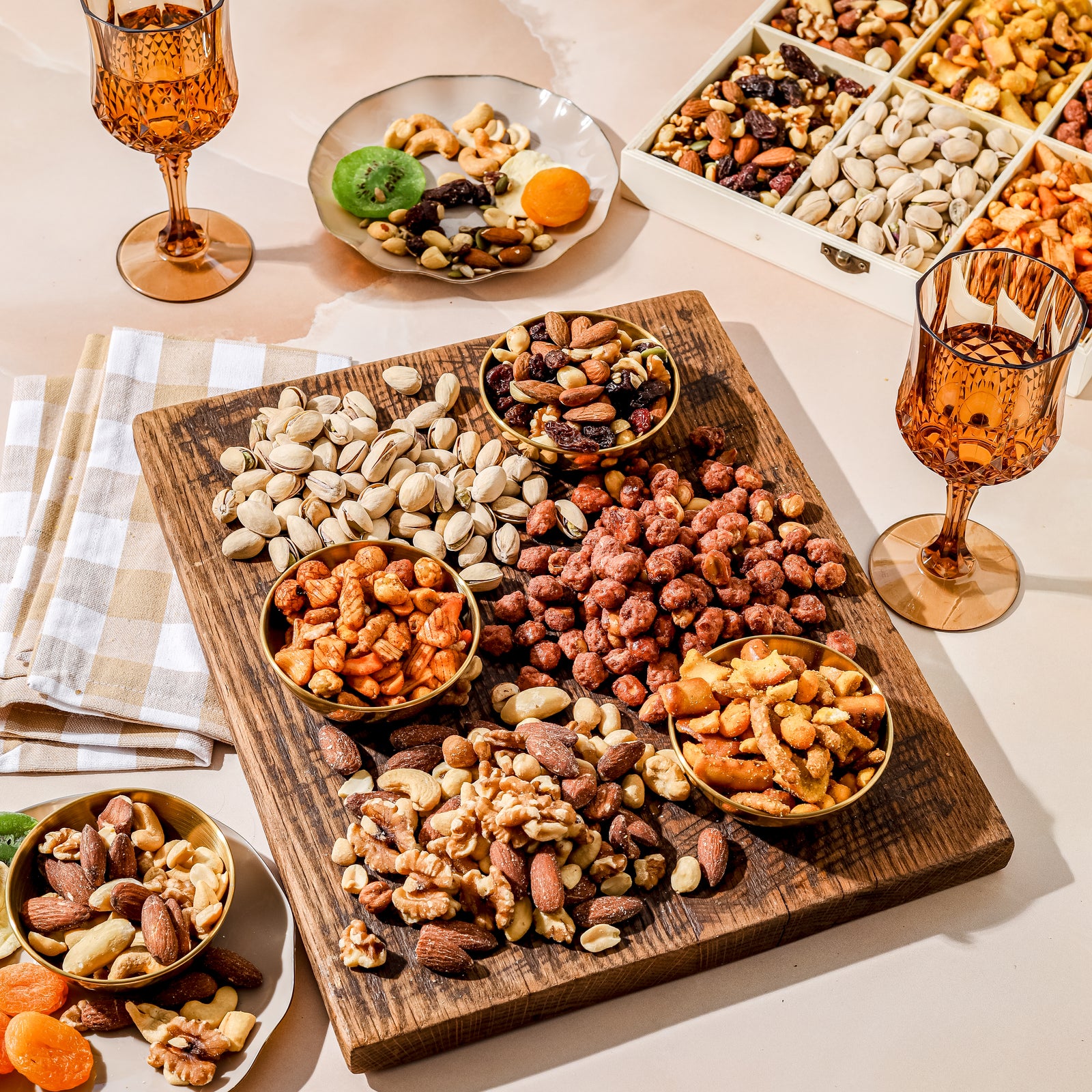 Nut Gift Basket – Gourmet Nut Sampler in Reusable Wooden Crate