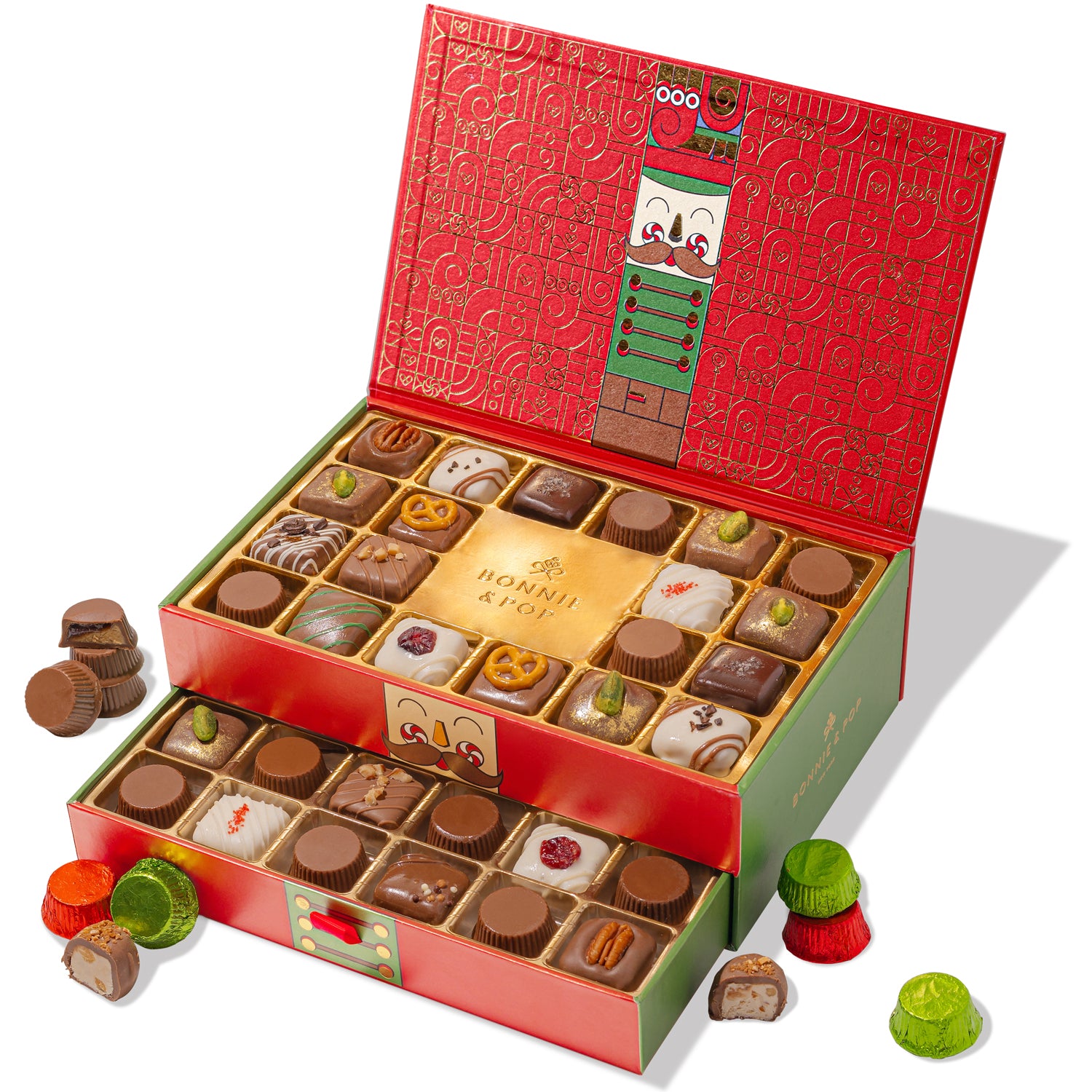 Christmas Chocolate Gift – Gourmet Belgium Truffle Gift Box with Over 30 Assorted Holiday Chocolates