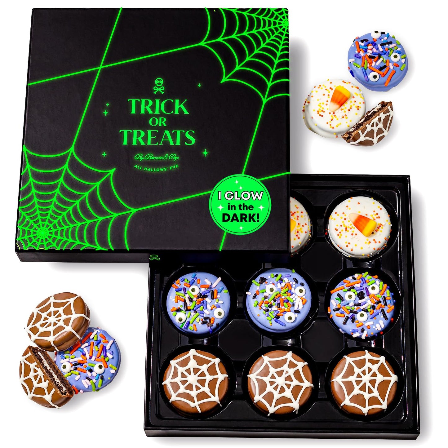 Halloween Chocolate Sandwich Cookies Gift Box, Glow-in-the-Dark – Bonnie and Pop