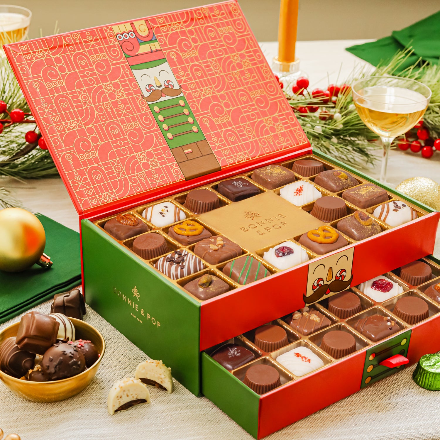 Christmas Chocolate Gift – Gourmet Belgium Truffle Gift Box with Over 30 Assorted Holiday Chocolates