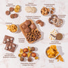 Holiday Gift Basket –  Deluxe Thanksgiving Gift Box with Gourmet Chocolate & Nut Assortment in Gold Tin- Bonnie and Pop