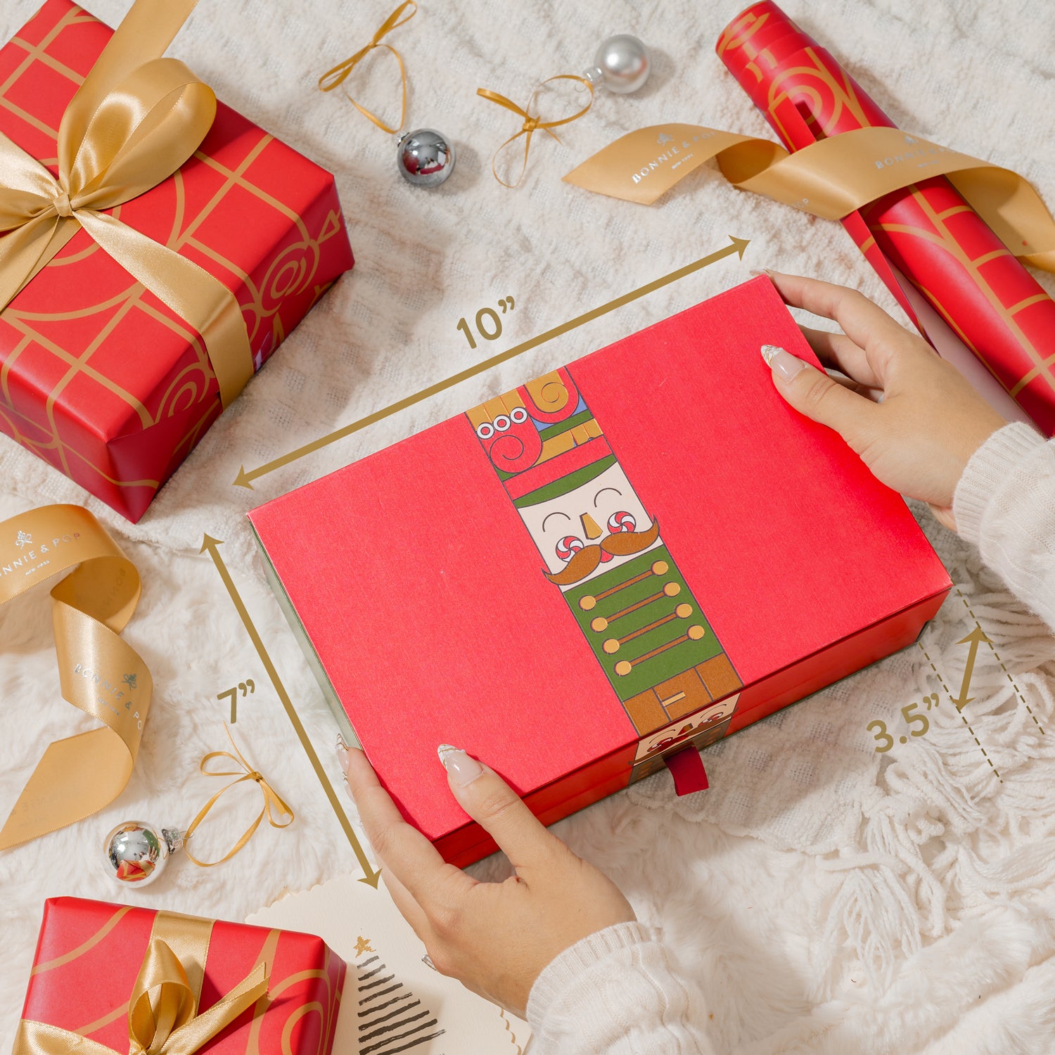 Nutcracker Ornament Chocolate Gift Box | Edible Chocolate Christmas Tree Ornaments | Bonnie & Pop