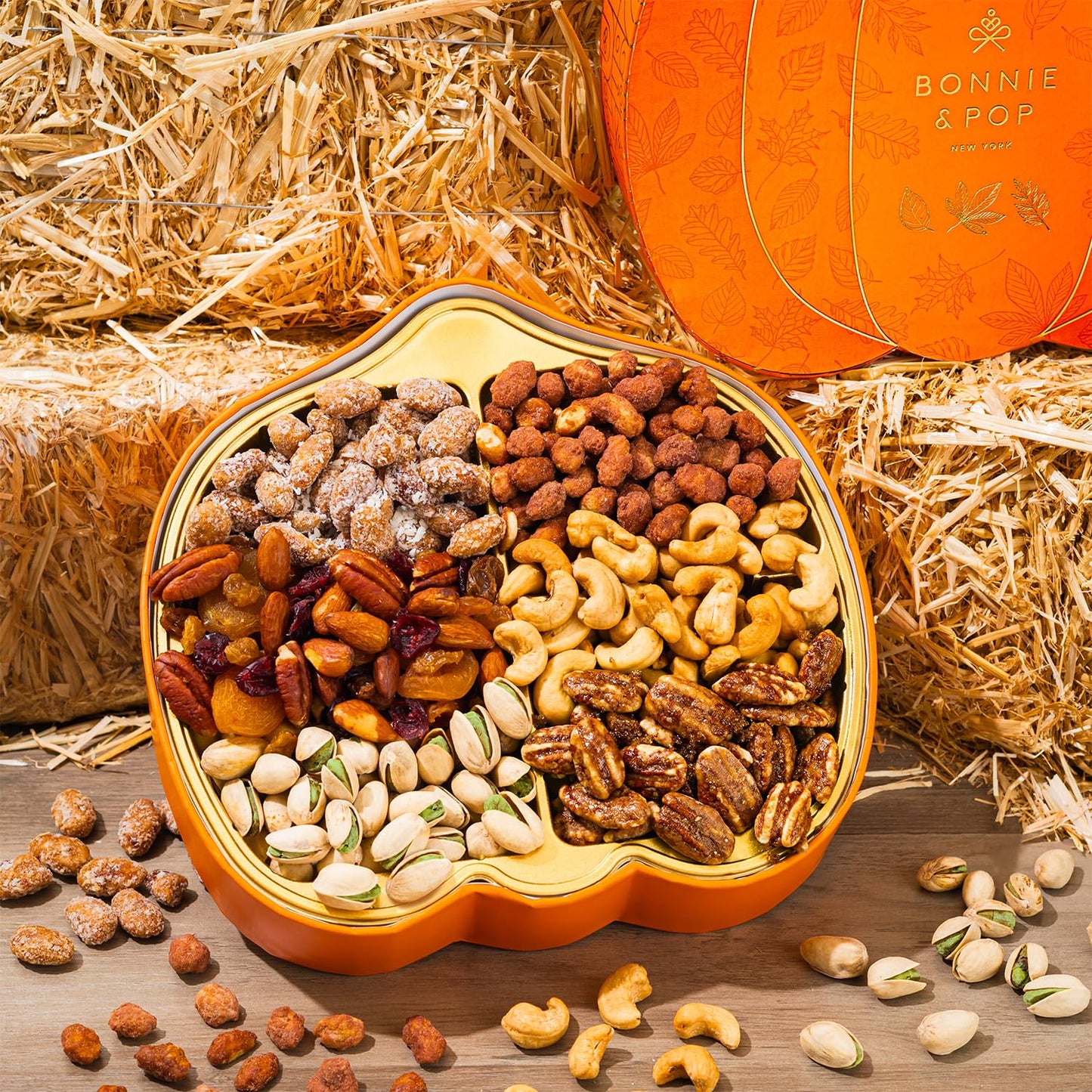 Fall Nut Gift Basket in Pumpkin-Shaped Box – Bonnie and Pop