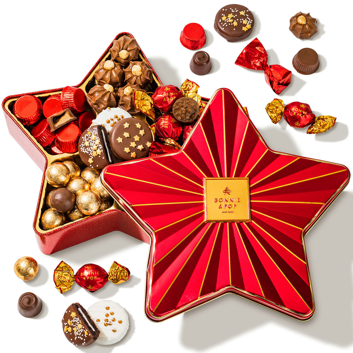 Christmas Chocolate Bon Bons Star Tin – Gourmet Holiday Gift