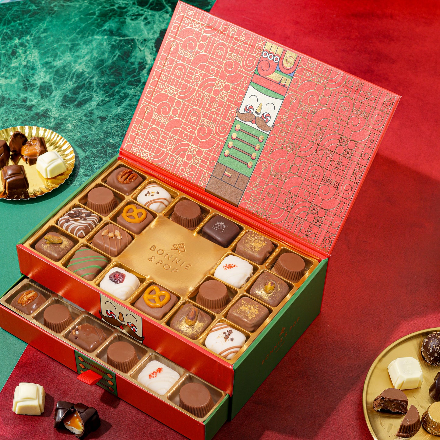 Christmas Chocolate Gift – Gourmet Belgium Truffle Gift Box with Over 30 Assorted Holiday Chocolates