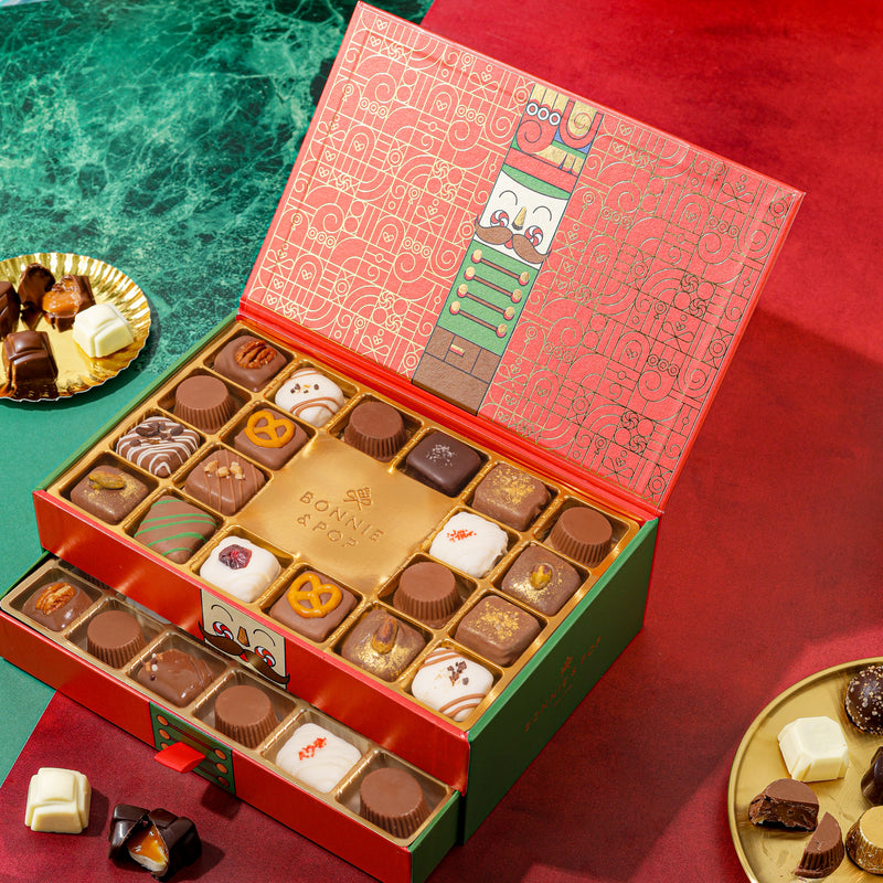 Christmas Chocolate Gift – Gourmet Belgium Truffle Gift Box with Over 30 Assorted Holiday Chocolates