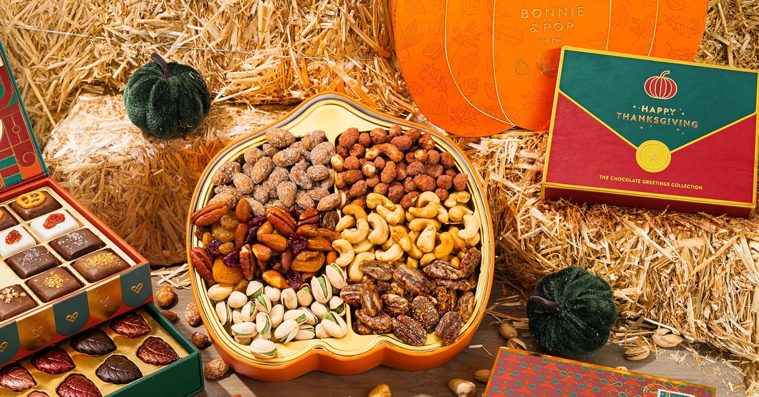 Fall Nut Gift Basket in Pumpkin-Shaped Box – Bonnie and Pop