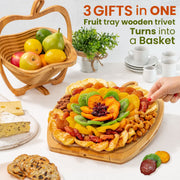 Fruit Gift – Deluxe Dried Fruit & Nut Gift in Reusable Apple-Shaped Tray