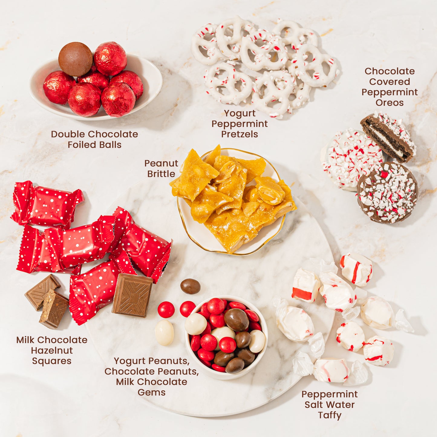 Christmas Gift Basket – Holiday Treat Assortment Box with Chocolates, Nuts & Caramels