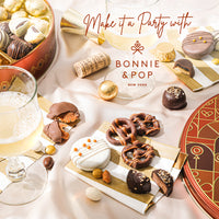 Festive Gift Tin Filled with Truffles, Pretzels & Gourmet Chocolates for Thanksgiving