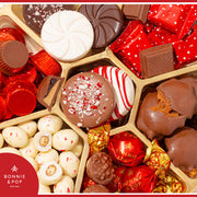 Christmas Gift Basket – Holiday Treat Tin with Built-in Lazy Susan