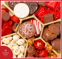 Christmas Gift Basket – Holiday Treat Tin with Built-in Lazy Susan