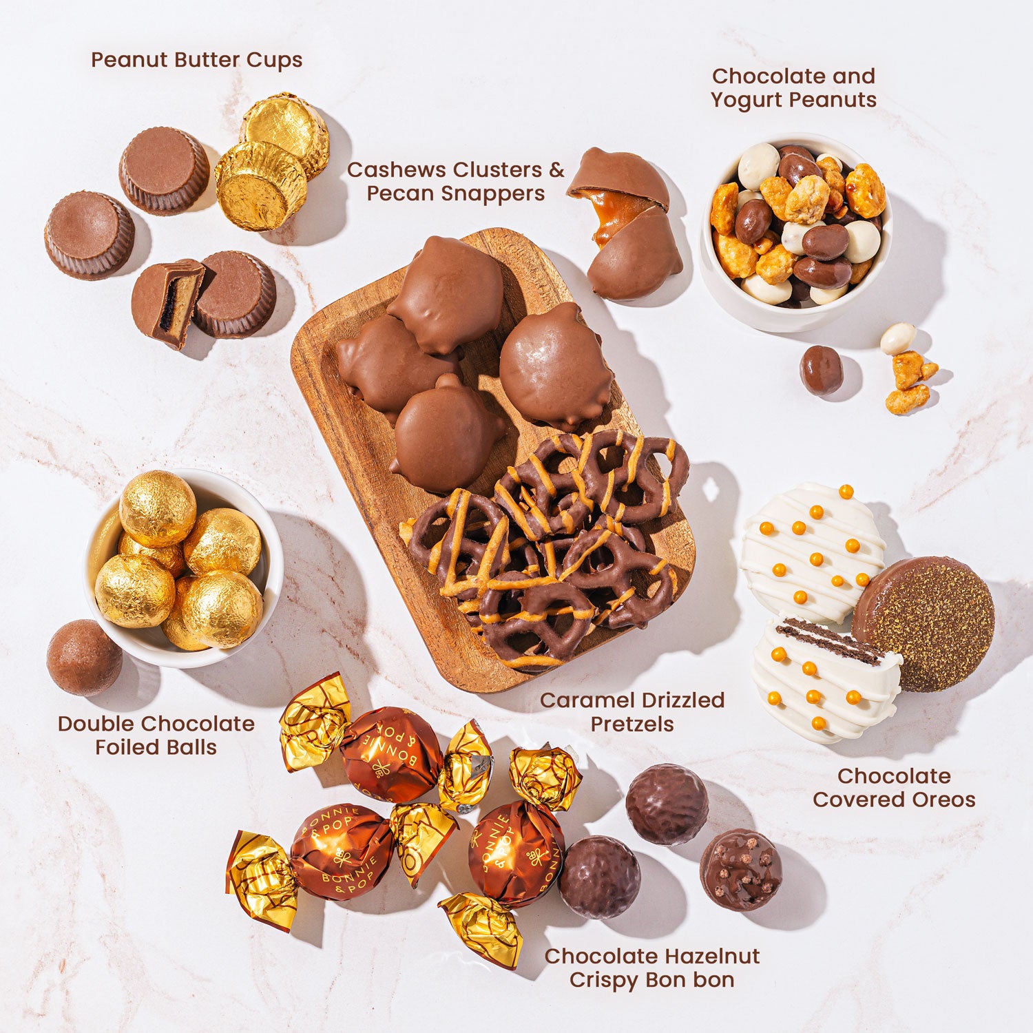 Festive Gift Tin Filled with Truffles, Pretzels & Gourmet