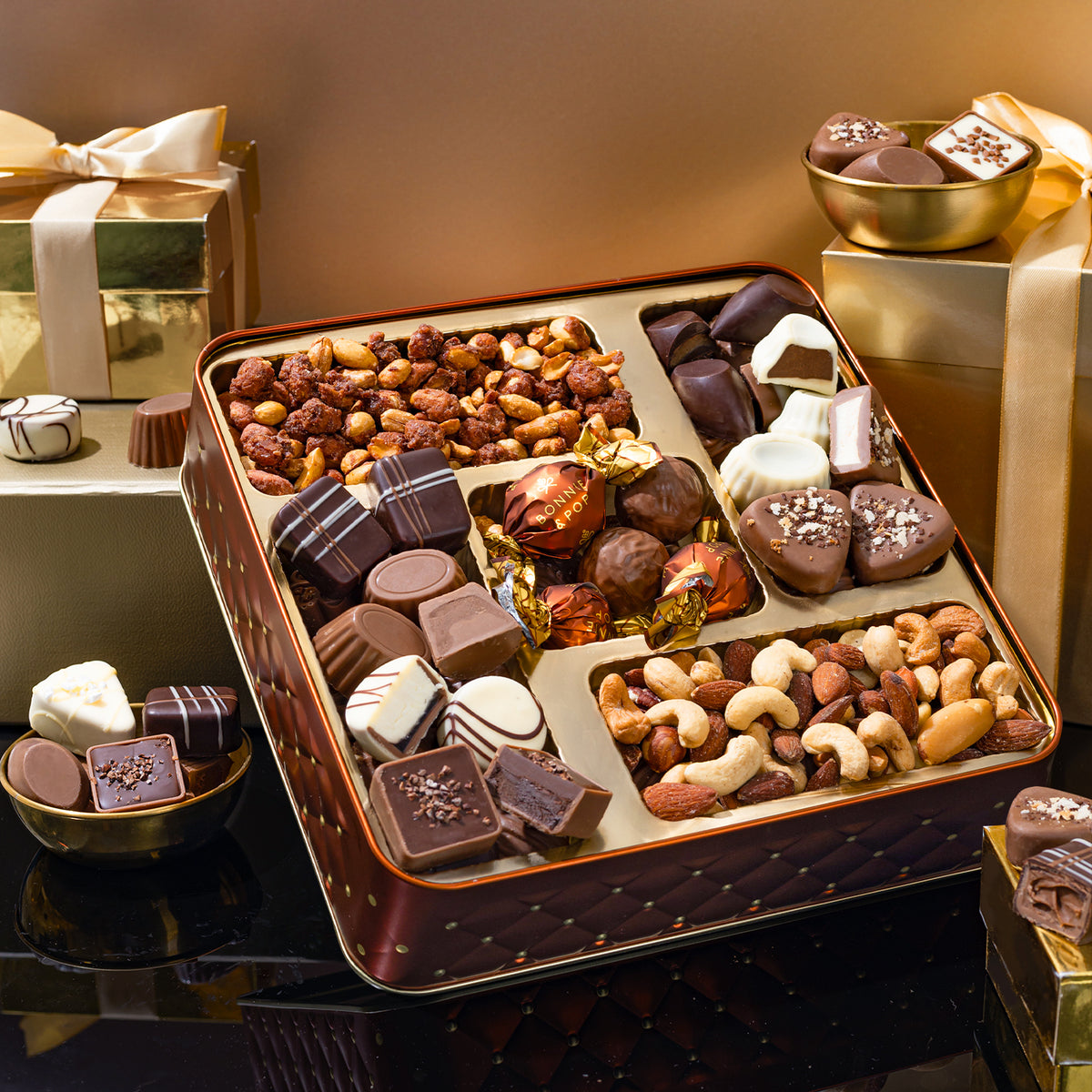 Gourmet Gift Basket with Assorted Truffles & Nuts