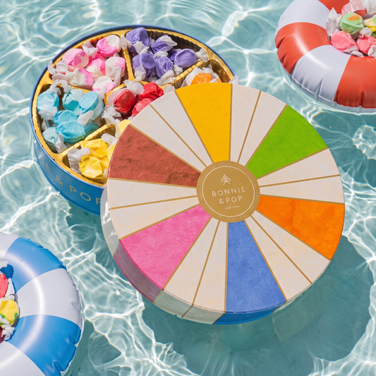 Summer Candy Gift with 7 Assorted Flavors | Beach Ball Salt Water Taffy Gift Box