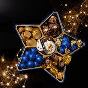 Christmas Chocolate Bon Bons Blue Star Tin – Gourmet Holiday Gift