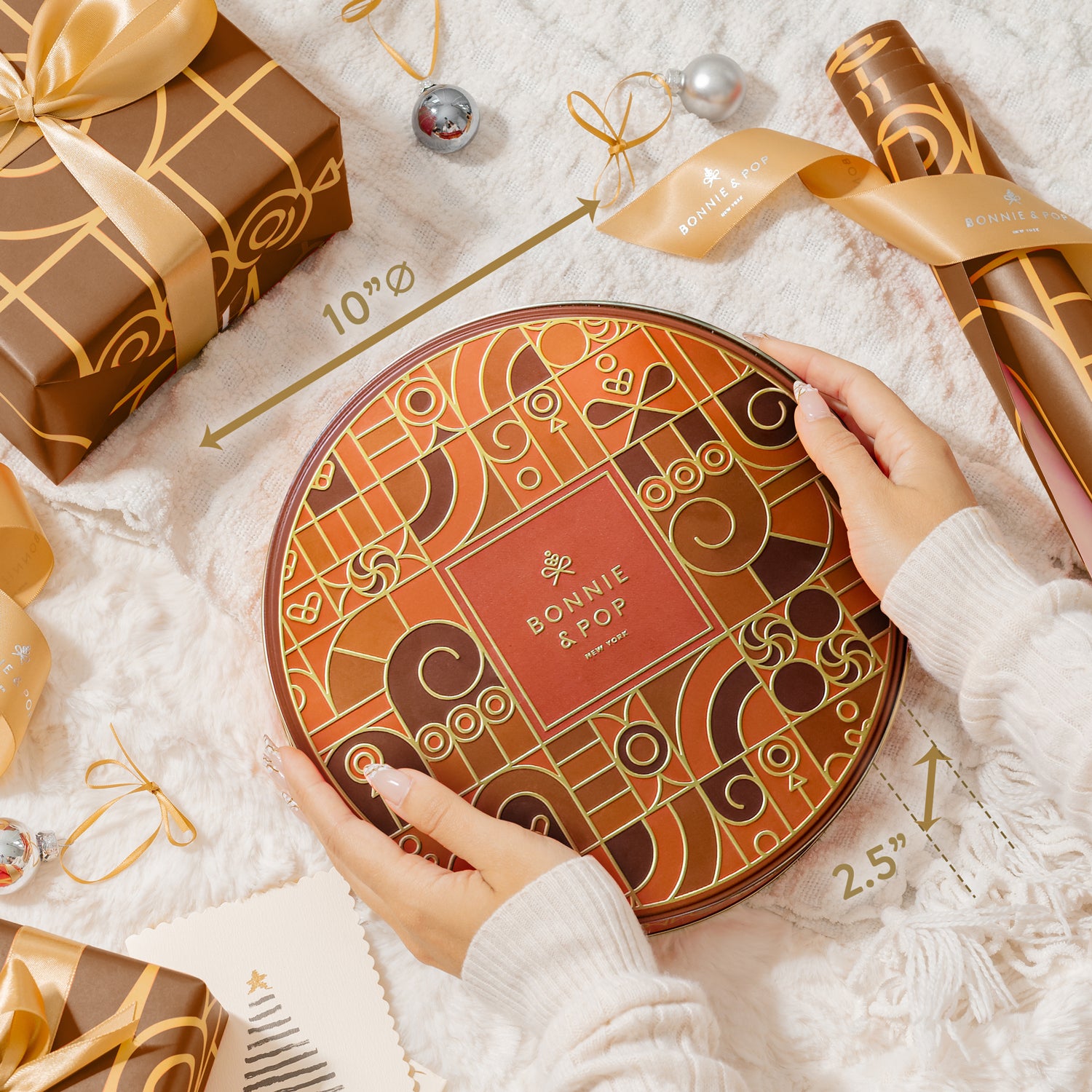 Festive Gift Tin Filled with Truffles, Pretzels & Gourmet Chocolates for Thanksgiving