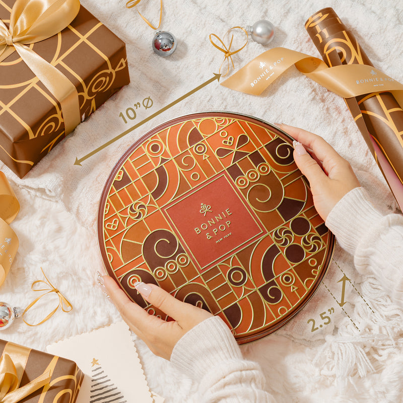 Festive Gift Tin Filled with Truffles, Pretzels & Gourmet Chocolates for Thanksgiving
