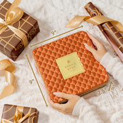 Elegant Square Gift Tin with Chocolate, Nuts & Caramel Treats